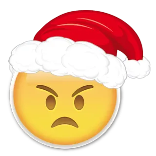 🎅 enfadado, emoji, navidad, gorro de santa, fiesta, festivo whatsapp sticker
