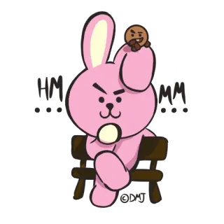 😏 Cooky bt21, kpop, น่ารัก, กระต่าย, การ์ตูน whatsapp sticker