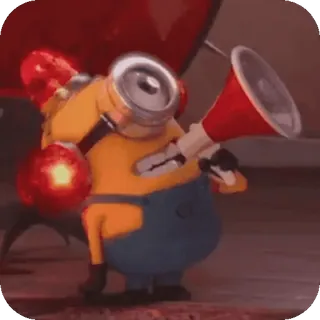 ๐ Minion Despicable Me minion, despicable me, alert, siren, loudspeaker, emergency, animated, funny telegram sticker