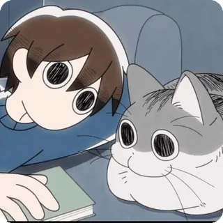 🌟 anime, mèo, bé trai, hoạt hình whatsapp sticker