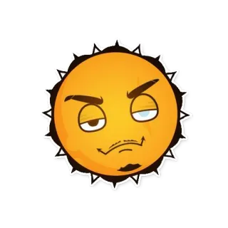 😙 태양, 이모지, 만화, 얼굴 telegram sticker