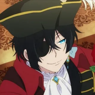 💎 Animé, Pirate, Personnage, Cache-œil, Sourire telegram sticker