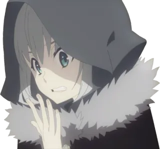 😬 Аниме, Девушка, Худи, Персонаж, Мультфильм telegram sticker