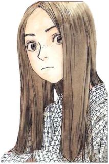 😶 девушка, портрет, рисунок, манга, аниме, искусство telegram sticker