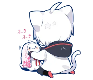 💕 ふきふき anime, cat, cute, sticker, kawaii whatsapp sticker