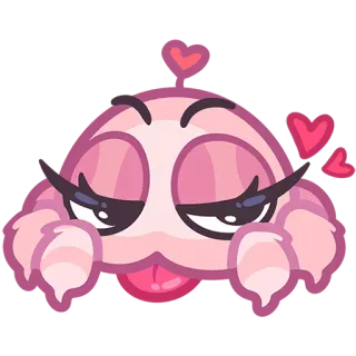 🥰 귀여운, 카와이, 분홍색, 하트, 사랑, 혀, 부끄러워하는 telegram sticker