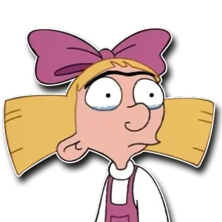 😢 Helga Pataki Hey Arnold! dessin animé, Nickelodeon, série TV, animé, années 90 telegram sticker