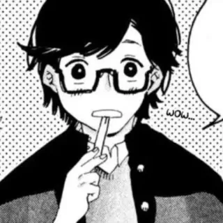 🛹 WOW... Anime, Manga, Gafas, Retrato, Lindo, Dibujos animados telegram sticker