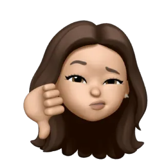 👎 Emoji, Polegar para baixo, Não gosto, Desenho animado, Personagem, Mulher telegram sticker