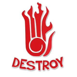 🔥 DESTROY merah, tangan, api, menghancurkan, agresi telegram sticker