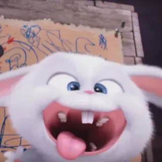 🎃 Snowball The Secret Life of Pets rabbit, bunny, animal, cartoon, funny, happy telegram sticker