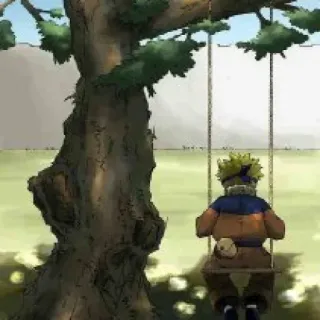 😢 Naruto Uzumaki Naruto naruto, anime, mangá, desenho animado, balanço, árvore, personagem, solitário telegram sticker