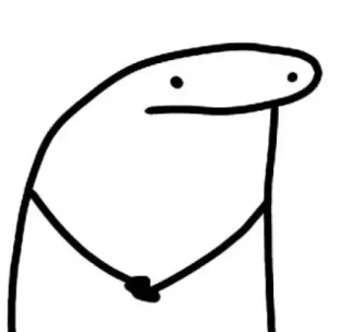 🙁 florkofcows, bonhomme allumette, minimaliste, dessin animé, blanc, simple, personnage telegram sticker
