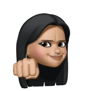 🫥 아바타, 여자, 주먹, 만화, 이모지 telegram sticker