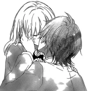 😌 bacio, romance, anime, manga, amore, coppia telegram sticker