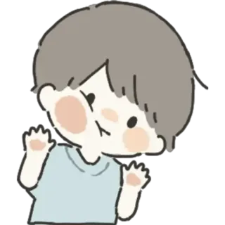 😯 Мультфильм, Мальчик, Персонаж, Милый, Иллюстрация telegram sticker
