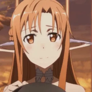 💞 Asuna Sword Art Online anime, girl, elf, character, cartoon whatsapp sticker