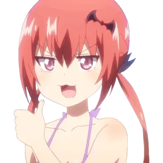 👍 Satania Gabriel Dropout anime, satania, gabriel dropout, devil, demon, thumbs up, cartoon telegram sticker
