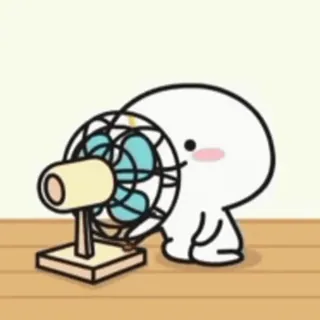 😂 fofo, desenho animado, fã, refrescante, vento, personagem whatsapp sticker