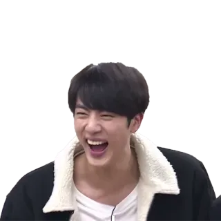 😂 Jin Jin, BTS, rire, souriant, joyeux, personne, chanteur telegram sticker