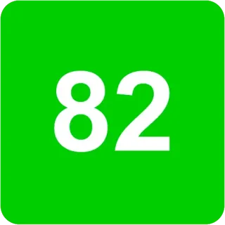 🟩 82 numero, verde, bianco telegram sticker