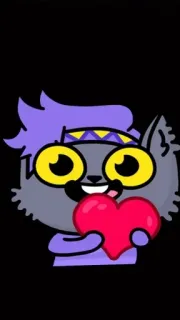 ❤️ dessin animé, chat, cœur, mignon, animal telegram sticker