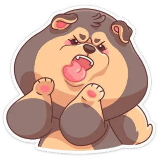 😝 chó, hoạt hình, nhãn dán, hài hước, động vật, dễ thương telegram sticker