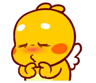 🌝 Мультфильм, Милый, Животное, Желтый, Поцелуй whatsapp sticker
