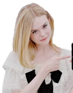 📲 femme, blonde, pointant, portrait, personne, selfie telegram sticker
