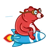 🚀 bear, rocket, animal, cartoon, cute, sticker telegram sticker