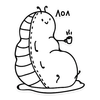 😊 лол Cartone animato, Caffè, Carino, Animale, Lumaca whatsapp sticker