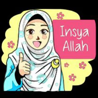 👍 Insya Allah мусульманин, ислам, женщина, хиджаб, иншаллах, религия whatsapp sticker