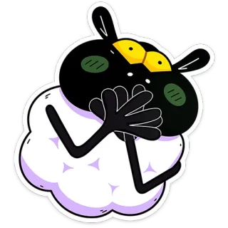 🐏 schaap, cartoon, dier, schattig, personage whatsapp sticker