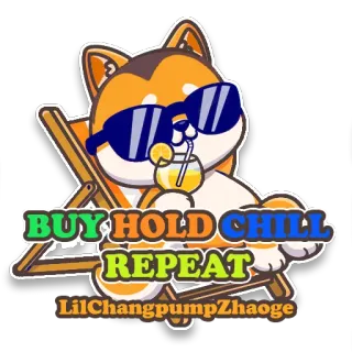 😎 BUY HOLD CHILL REPEAT
LilChangpumpZhaoge doge, meme, kopen, hodl, chill, herhaal, crypto, valuta telegram sticker