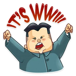 😡 Kim Jong-un IT'S WWIII North Korea, war, dictator, nuclear weapons, world war, politics telegram sticker
