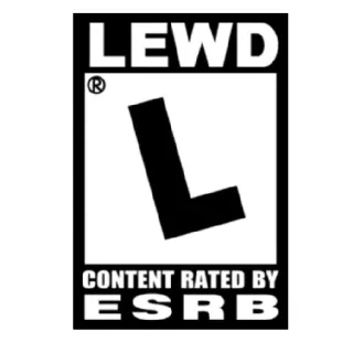 😱 LEWD CONTENT RATED BY ESRB coquin, ESRB, classification, humour, mème telegram sticker