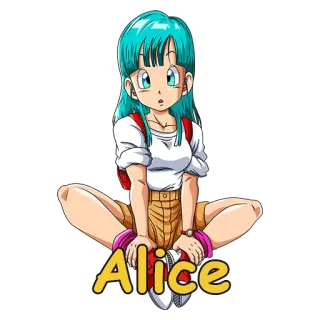 😯 Alice Anime, Chica, Dibujo animado, Mochila whatsapp sticker