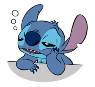 😛 Stitch Lilo & Stitch Мультфильм, Дисней, Персонаж, Грустный, Скучающий, Сонный telegram sticker
