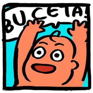 ▫ BUCETA! baby, comic, cartoon, expression, sticker telegram sticker
