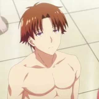 🎲 Ayanokoji Kiyotaka Classroom of the Elite Anime, Masculino, Sério, Cabelo castanho, Expressão séria whatsapp sticker