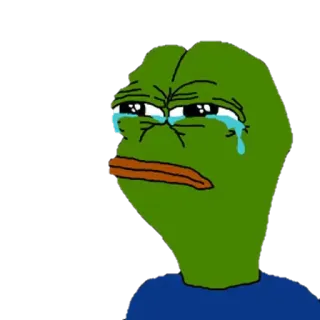 😭 Pepe the Frog Pepe, triste, chorando, sapo, meme whatsapp sticker