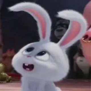 😫 Snowball The Secret Life of Pets lapin, mignon, animal, dessin animé, animal de compagnie, lapinou telegram sticker