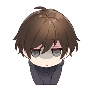 😑 anime, chibi, sad, sleepy, anime character telegram sticker
