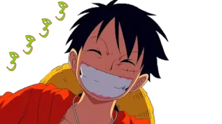 😂 Monkey D. Luffy One Piece 애니메이션, 원피스, 몽키 D. 루피, 만화, 만화, 미소 telegram sticker