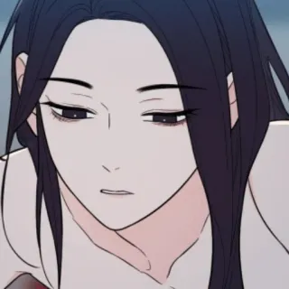 🖤 mulher, personagem, cabelo comprido, estilo anime whatsapp sticker