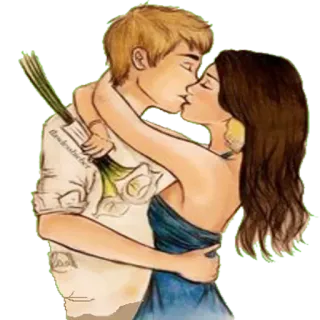 🖤 couple, baiser, amour, romance, affection, câlin telegram sticker
