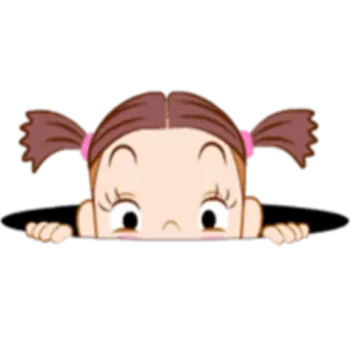 👀 chica, dibujos animados, mirando, lindo, ojos whatsapp sticker