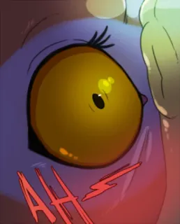 👁 AH olho, quadrinho, desenho animado, gritando, medo whatsapp sticker