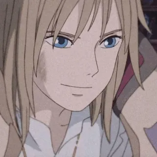 😏 Howl Howl's Moving Castle Anime, Das wandelnde Schloss, Ghibli, Charakter, hübsch, blond, Studio Ghibli telegram sticker
