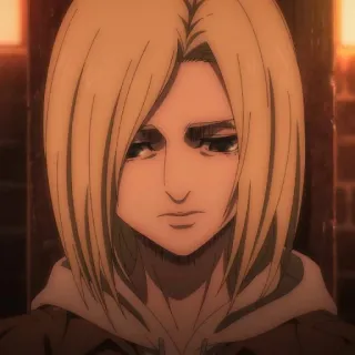 ⚔️ Annie Leonhart Attack on Titan anime, cartoon, character, female, serious, portrait telegram sticker